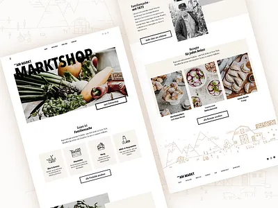 am Markt | Landingpage & Shop farmers market icons illustration landing page shop webdesign