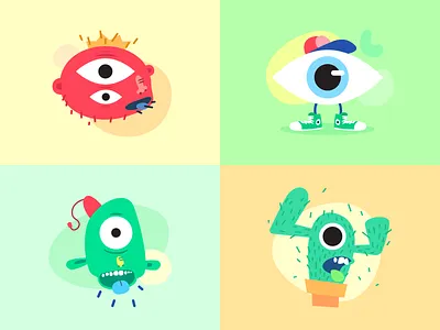 Screaming Lemonade serie cactus design eye green illustration illustration design lemonade red screaming lemonade yellow