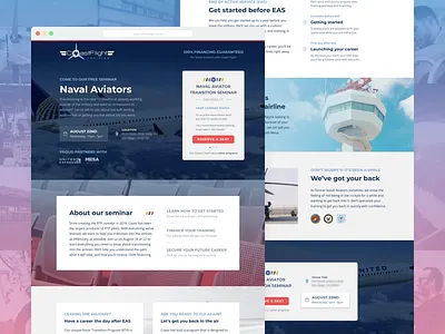 Coast Flight Training Seminar Landing Page airline aviator event flight military pilot seminar training travel ui