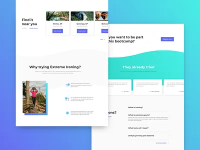 Landing Page - Outdoors Fun desktop gradient design interface landing landing page page layout ui ux web