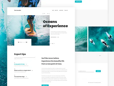 The Traveler - A Travel Blog adobe xd blog design blog header blog layout clean ui creative ui travel blog travel design uidesign user interface