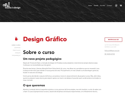 Opa! course page design fortaleza interface opa school ui