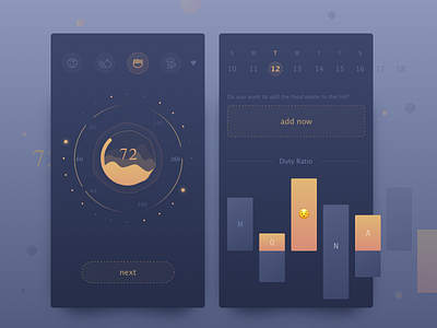 App for food and health add app card choose clean dashboard date food health project ui