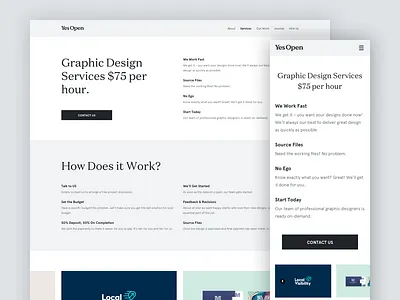 Yes Open - Website Redesign and Reorganization about page company design system mobile responsive portfolio redesign responsive design services start up style guide user interface design