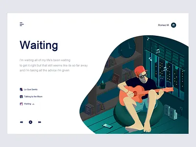 Guitar Boy design designstudio illustration music player typography ui ux web web design