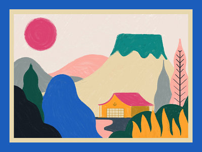 Fuji landscape abstract fuji illustration japan pattern tokyo