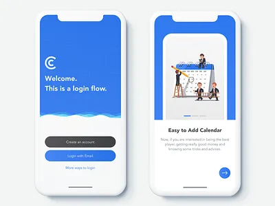 Activity App - Login Screen android calendar calendar ui cards free ios mobile organize plan profile sketch