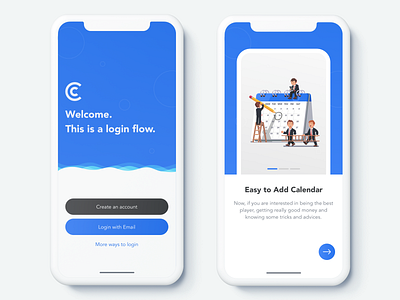 Activity App - Login Screen android calendar calendar ui cards free ios mobile organize plan profile sketch