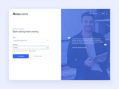 Accelevents - Sign Up Page dashboad event event app flat login register signup signup form ui ui ux ui ux design uidesign uxdesign webapp website