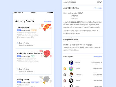 UI-Page02 app blue candy color finance game rankings shovel sports ui