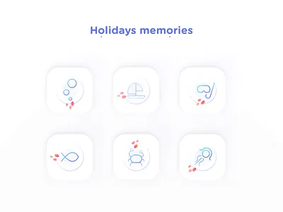 Holidays memories colors gradient icon icon artwork linear nekideva sea summer ui