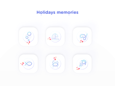 Holidays memories colors gradient icon icon artwork linear nekideva sea summer ui