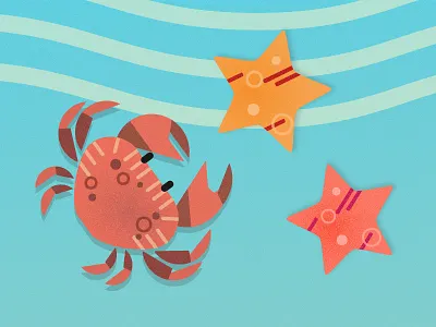 Crab & Starfish background crab game graphic illustration sea starfish ui