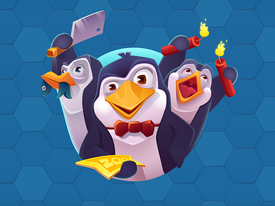 Zoopool - Characters 2d design 2d animals arcade casual game character character design design game game art game design graphics design illustration lion match3 mobile panda penguin puzzle ui vector