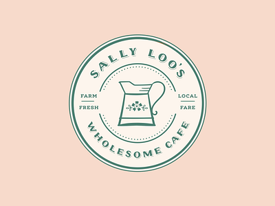 Sally Loo's Badge Logo brand brand identity hand lettering illustration lettering logo logo mark milk pail milk pitcher vector vintage