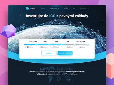 ICO Crypto Hero | UniFox benda crypto design dribbble exchange filip filipbenda gradient illustration interface landing ux