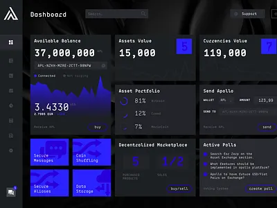 Apollo Currency Wallet 2.0 crypto dashboard ux wallet