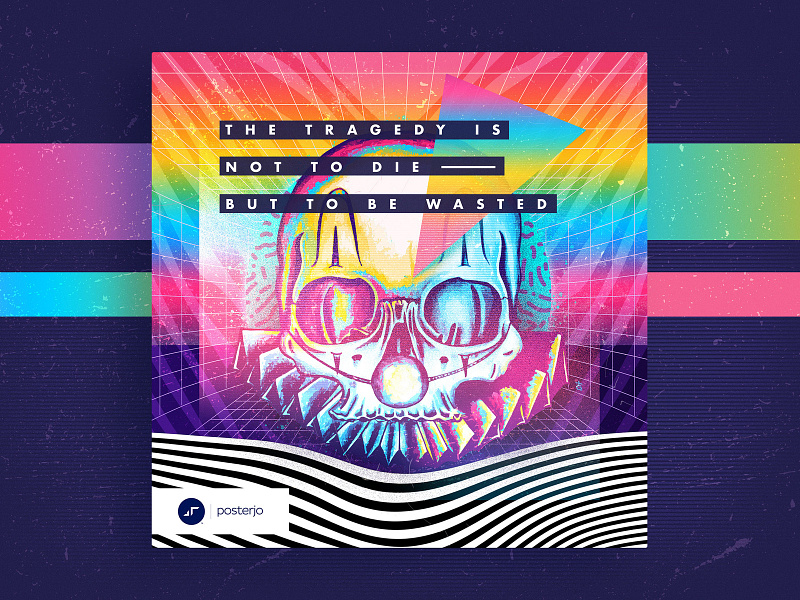 Cards Project #049 80s 80s design challenge colors cool design illistration minimal modern neon poster posterchallenge retro skull typography