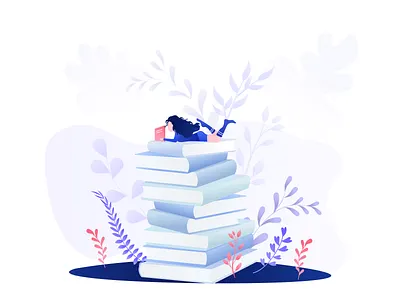 Reading time📖 book design dribbble gradient illustration minimal read