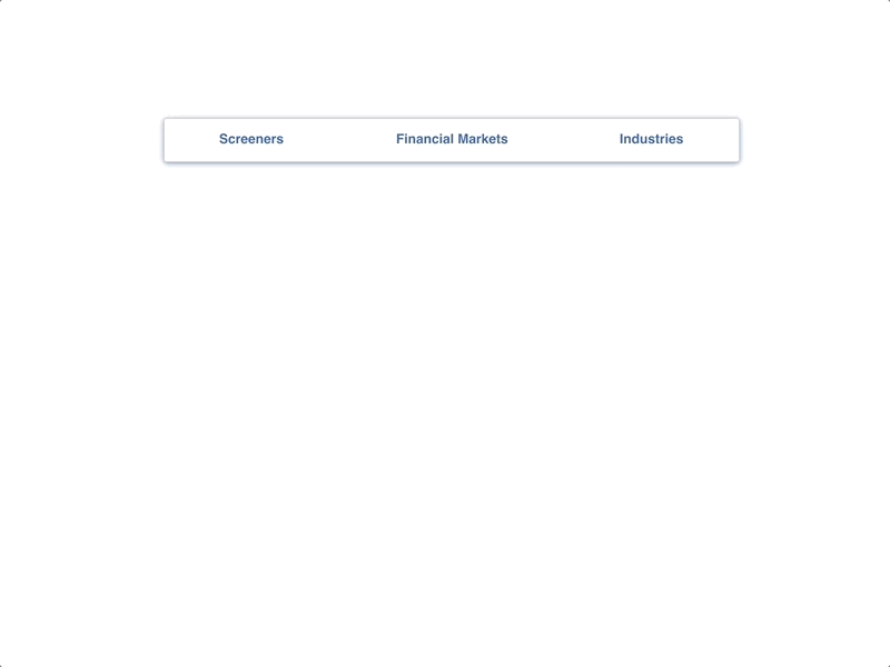 Dropdown animation blue concept dailyui day27 design dropdown financial gif industries invision invisionstudio lines markets nyc screeners sectors sketch ui uidesign