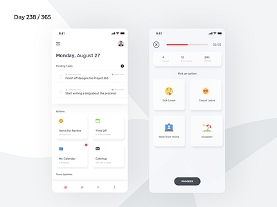 Office - Workspace Dashboard App | Day 238/365 - Project365 daily ui design challenge freelancer ios mobile app office project365 super sunday workplace workspace