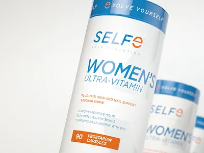 SELFe Women's Ultra-Vitamin Packaging 3d render 3d rendering multi vitamin packagedesign packaging packaging mockup selfe vitamins