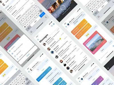 Messaging App android camera chat color concept design flat free ios kit message sketch skype theme ui ux whatsapp