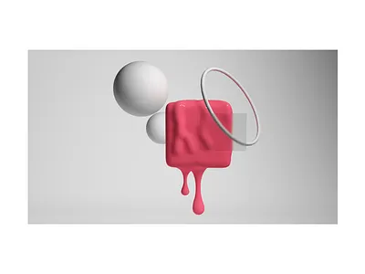 Melting cube 3d c4d design geometry pink render