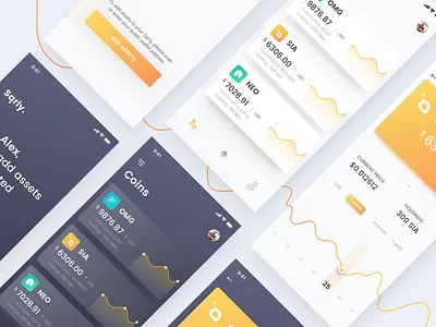 Crypto tracker design app clean crypto currency crypto wallet dark dashboard design ios ui ux white
