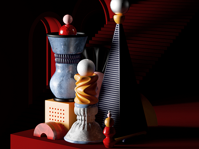 Summer 2018 3d abstract cgi cinema4d design illustration minimal octane render set shapes