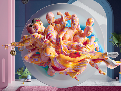 Hype God 3d cgi cinema4d colours design illustration octane render scene