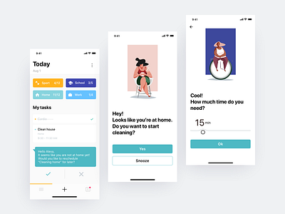 To Do App creative day planner design illustration mobile app task asstistant task manager to do app ui ux