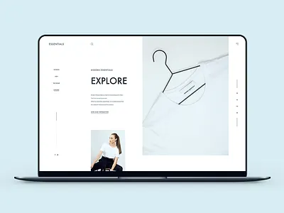 The Essentials :: #2 :: Explore clean creative ecommence fashion fashion shop interaction minimal minimal app minimal web design minimal website simple theme ui design user inteface ux design web web design websites white women