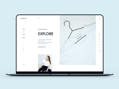 The Essentials :: #2 :: Explore clean creative ecommence fashion fashion shop interaction minimal minimal app minimal web design minimal website simple theme ui design user inteface ux design web web design websites white women