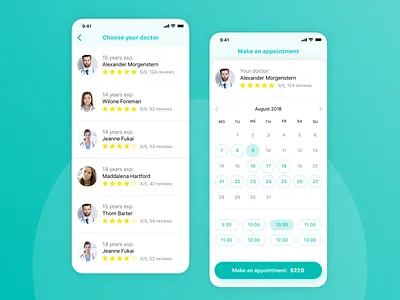 Choosing Doctor apple appointment choose clean date doctor doctor app ios iphone list schedule
