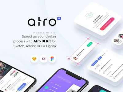 Atro Mobile UI Kit adobe xd figma mobile app design mobile design mobile ui kit sketch ui ui kit ui kits