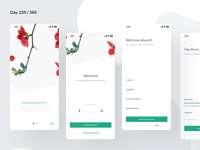 Minimal App Onboarding | Day 239/365 - Project365 daily ui design challenge ios ios11 login login design minimal minimal monday minimal onboarding mobile app onboarding process project365 welcome screen app