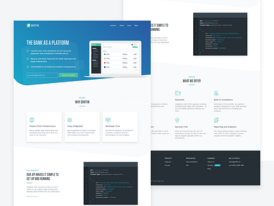 Homepage | Griffin API api banking digital financial homepage icon illustration ui ux webdeisgn