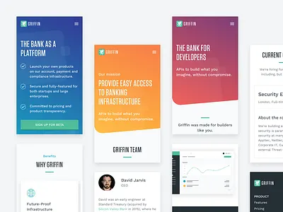 Mobile website | Griffin API api banking digital financial icon illustration mobile ui ux web desgin