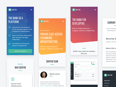Mobile website | Griffin API api banking digital financial icon illustration mobile ui ux web desgin