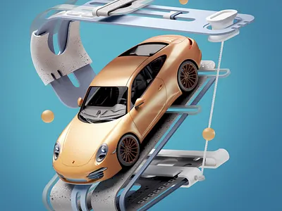 Garage 3d cgi cinema4d design illustration render scene