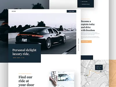 Griyan - Ride Booking Landing Concept booking cab car homepage landingpage layout ride sharing transport uidesign uxdesign website website banner
