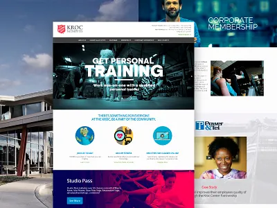 Kroc Center branding design modern ngo red responsive ui ux web website