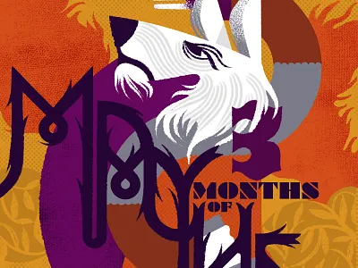 3 Months of Mayhem armor bramble character design dog fierce flag flames halftone handlettering illustration leaves pattern photoshop poster thorns wolf