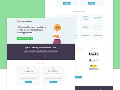 Website for ProLicenseDefense.com branding cta design font homepage homepage design landing page landing page design lead capture logo marketing marketing design ui ux website