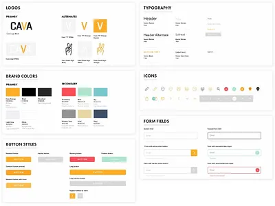 Cava Design System button states buttons color palette design systems designsystem form field iconography typography ui ui ux ui components ux