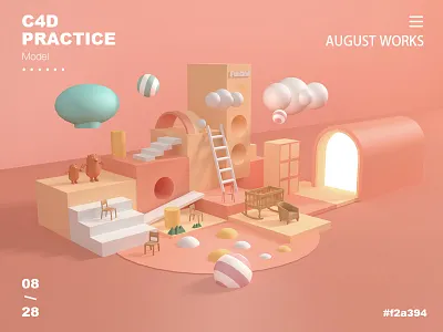 C4D modeling practice c4d design illustration interface ui vision