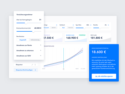 Life Calc Dashboard dashboard health insurance interface ui website
