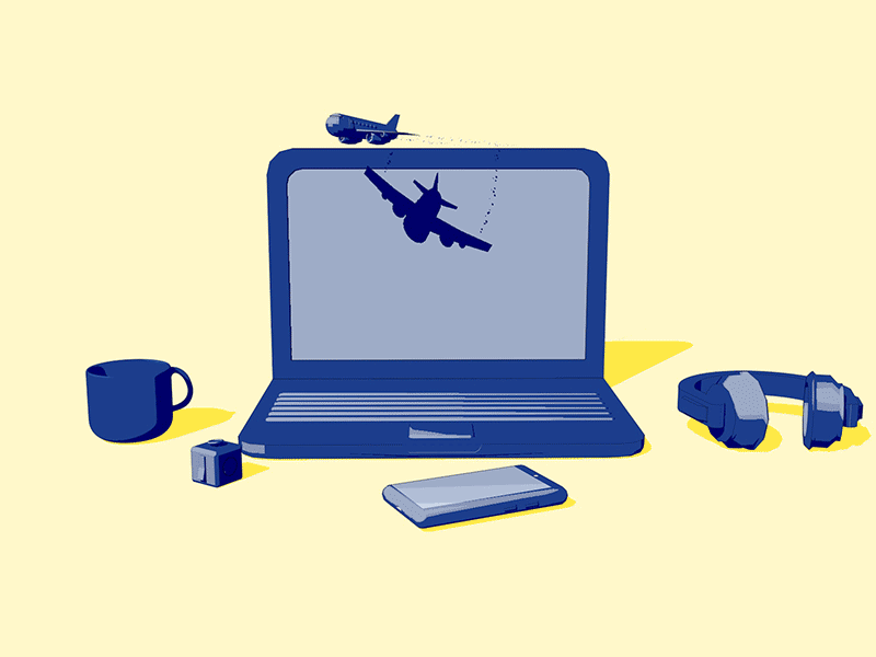 A Designer's Ambiance 2d aeroplane animation cell cinema4d design flat graphics low poly render