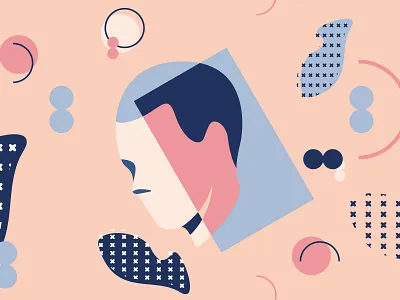 Abstract Face Pattern vol.4 abstract art design drawing dribbble face flat geometry graphic hand hand drawn illustration man minimal pattern shapes